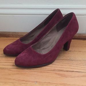 Burgundy suede heels